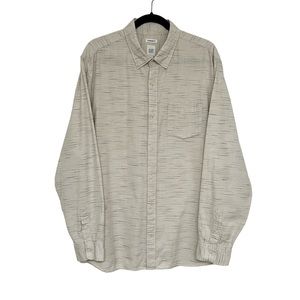 Gap ivory grey heathered casual button down shirt